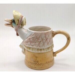 ANTIQUE SCHAFER GERMAN PORCELAIN FIGURAL CREAMER MOTHER GOOSE NURSERY RHYME READ